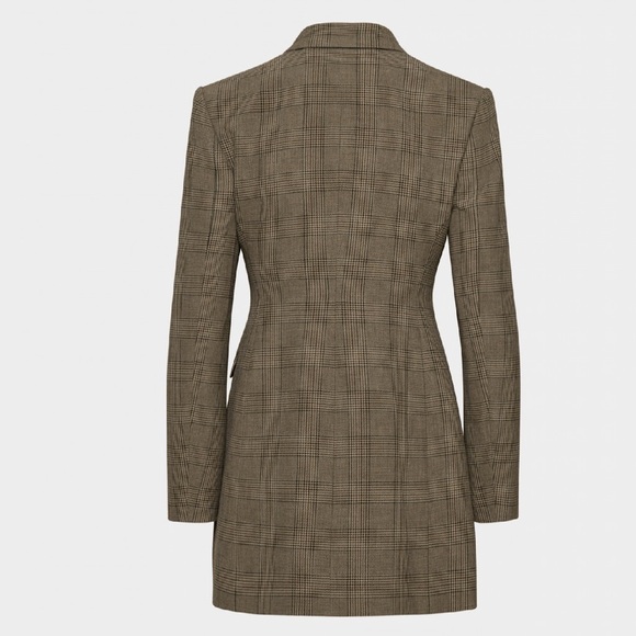 Aritzia Taupe Checkered Blazer Dress - Picture 2 of 10